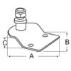 Osculati Embosed fastening plate w/ball