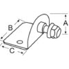 Osculati 90° plate Ø 10mm-ball internal