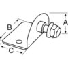 Osculati 90° plate Ø 10mm-ball external