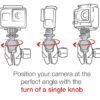 RAM Drill-Down Mount with Double Socket Arm with Action Camera Adapter